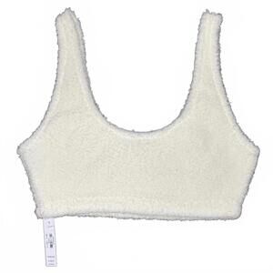 PINK by Victoria's Secret Cream Fuzzy Co-ZZZy Fleece Bralette
